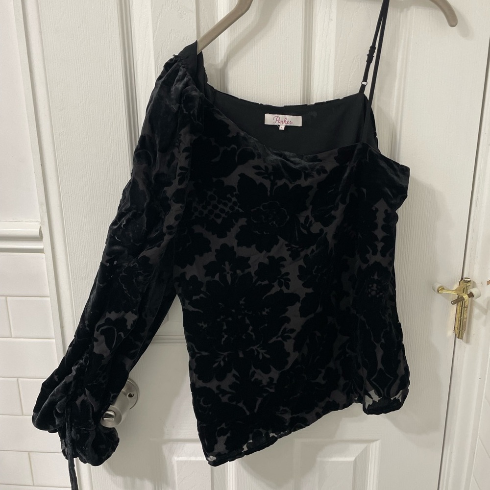 Parker One Shoulder Velvet Top